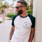 Men T-Shirt White/Navy Baseball Summer Paradise