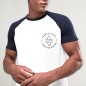 Men T-Shirt White/Navy Baseball Summer Paradise