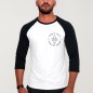 T-shirt à manches 3/4 Homme Blanc/Noir Baseball Summer Paradise