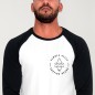 T-shirt à manches 3/4 Homme Blanc/Noir Baseball Summer Paradise