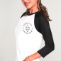 3/4 Sleeve Women T-Shirt White/Black Baseball Summer Paradise