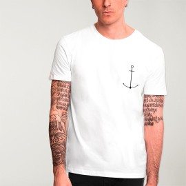 T-shirt Herren Weiß Minimal Anchor