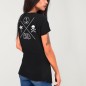 T-shirt mit V-Ausschnitt Damen Schwarz Oaxaca Soul