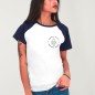 Camiseta Unisex Blanca/Azul Marino Baseball Summer Paradise