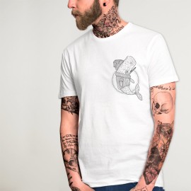 Men T-Shirt White Whale Sailor