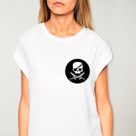 Women T-shirt White Pirate Life Cercle