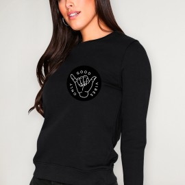 Sweatshirt de Mujer Negra Good Vibes