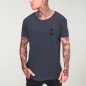 Men T-Shirt Open neck Ocean Blue Peak