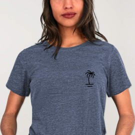 Camiseta Unisex Azul Minimal Palm