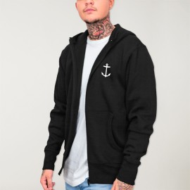 Men Hoodie with zipper Black Kalima