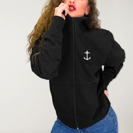 Women Hoodie with zipper Black Kalima