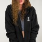 Women Hoodie with zipper Black Kalima