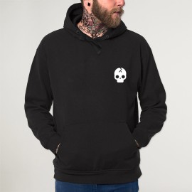 Sweat à capuche Homme Noir Skull Crash