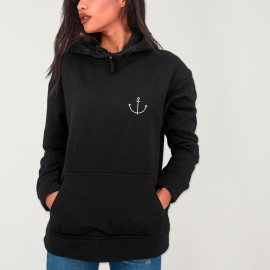 Women Hoodie Black Beach House