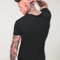 Men T-Shirt Open Neck Black Hello Beach